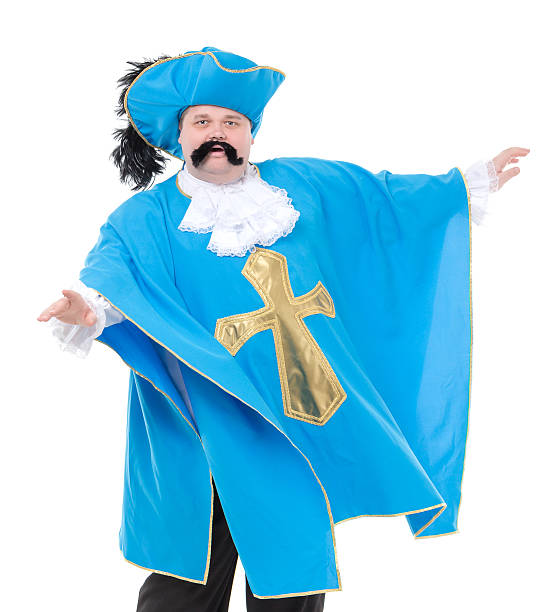 istock Musketeer in turquoise blue uniform 460595515