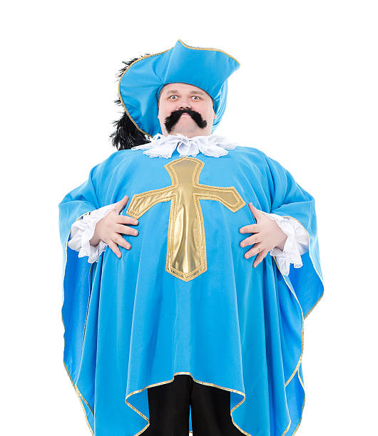 istock Musketeer in turquoise blue uniform 460595573