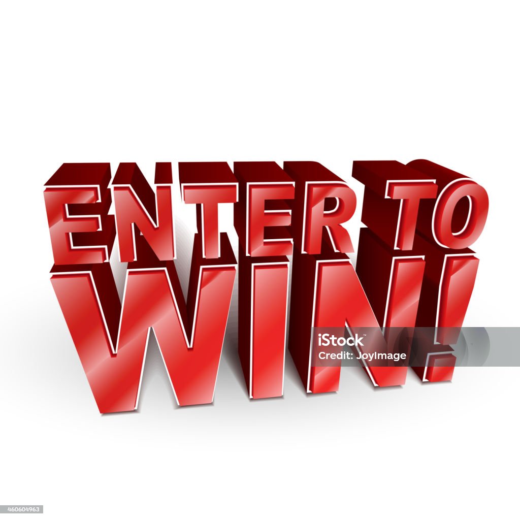 3d illustration of the words Enter to Win 3d illustration of the words Enter to Win isolated on white Giveaway stock vector