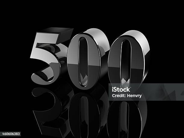 Number 500 Stock Photo - Download Image Now - Black Background, Black Color, Business