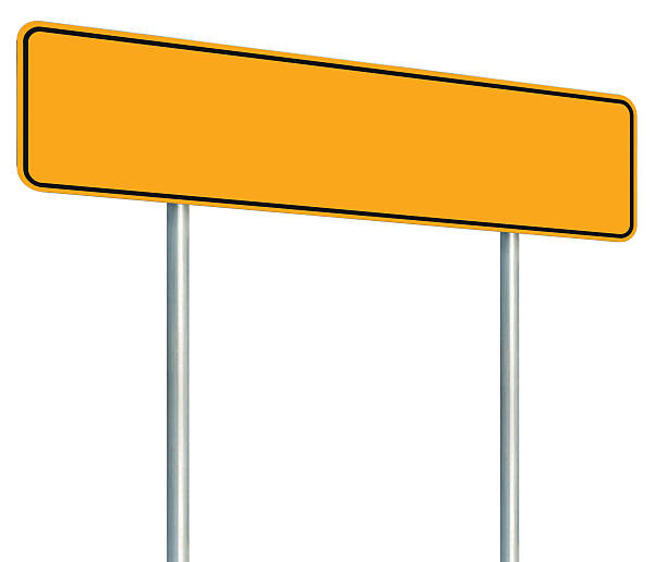 istock Blank Yellow Road Sign, Isolated Large Warning Copy Space Signage 460619243