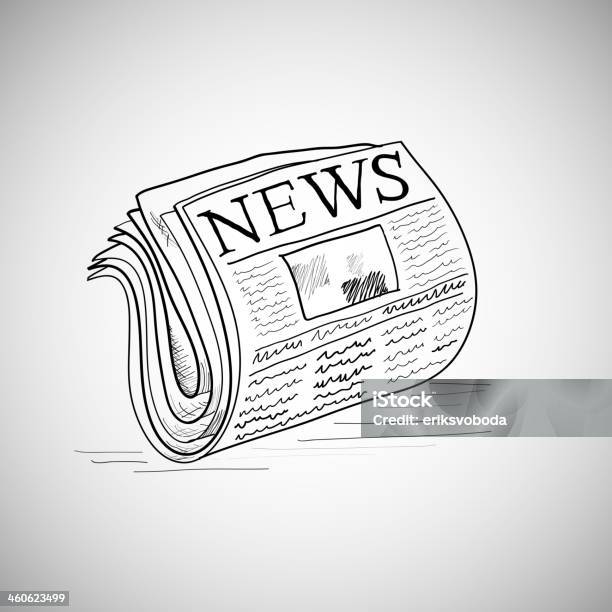 Doodle Style Newspaper Illustration In Vector Format Stock Illustration - Download Image Now