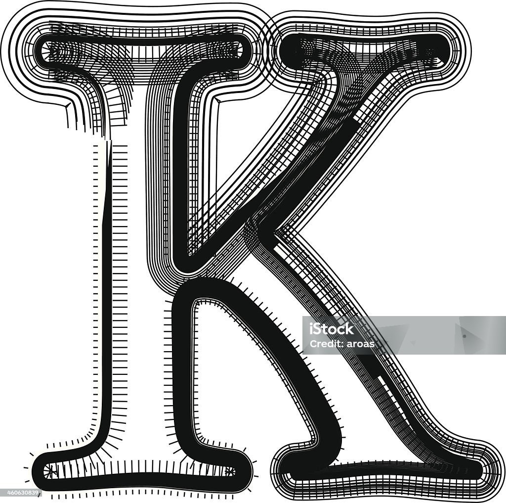 Font Illustration Letter K Stock Illustration - Download Image Now ...