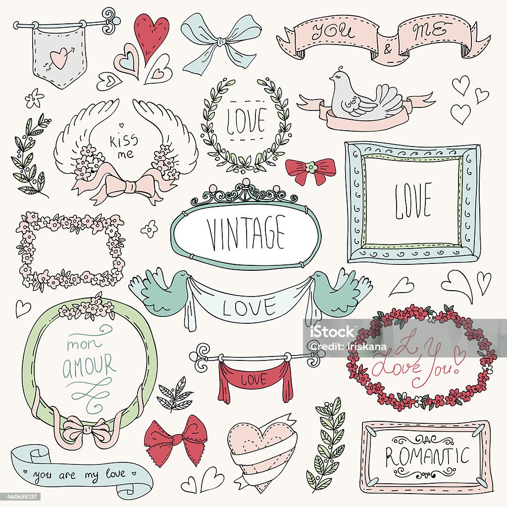 vintage labels set, vector Family stock vector