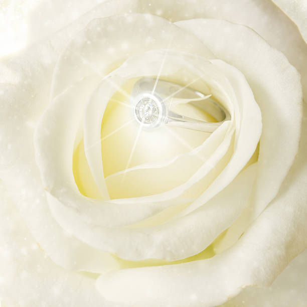 ????? rose e anello di fidanzamento - jewelry ring luxury wedding foto e immagini stock