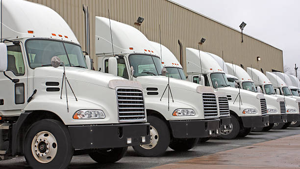 istock Semi Truck Cabs, In A Row 460640617