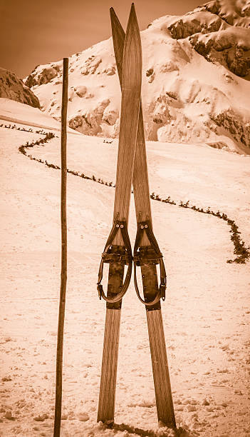 istock Retro ski equipment, spia-toned 460640801