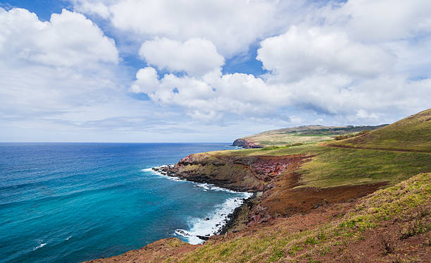 istock Panorama of East Coast, Easter Island, Chile 460640851