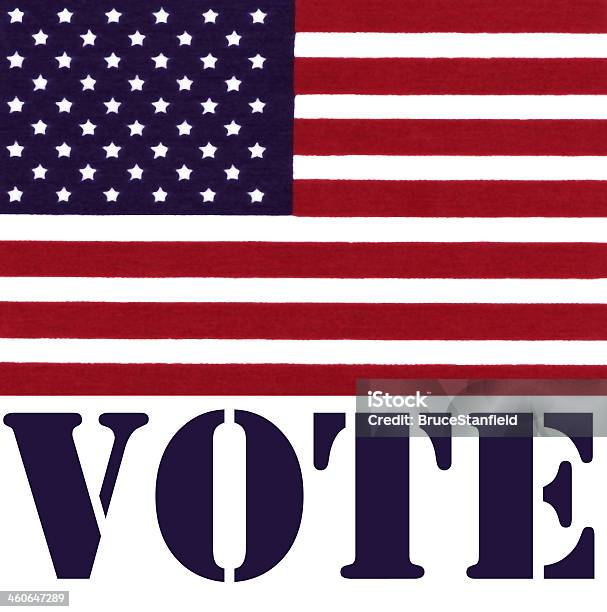 Usa Flag With Vote Text Below Stock Photo - Download Image Now - American Flag, Democracy, Election