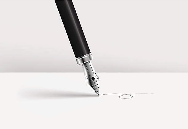 ilustrações de stock, clip art, desenhos animados e ícones de old caneta - signature isolated fountain pen