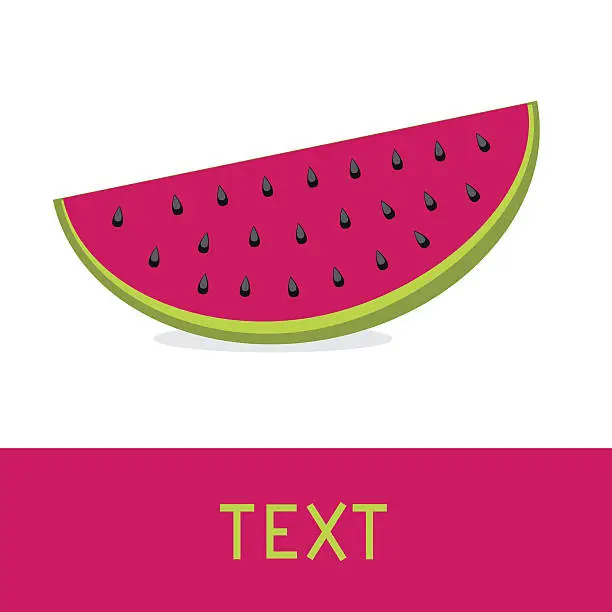Vector illustration of Watermelon slice card.