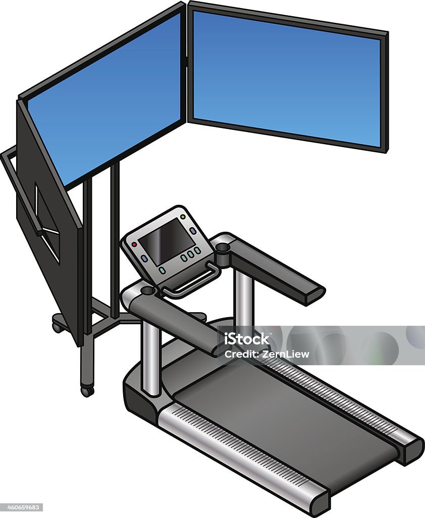 Computer Assisted Exercise Screen Vr Exercise Setup Stock Illustration - Download Image Now - Treadmill ...