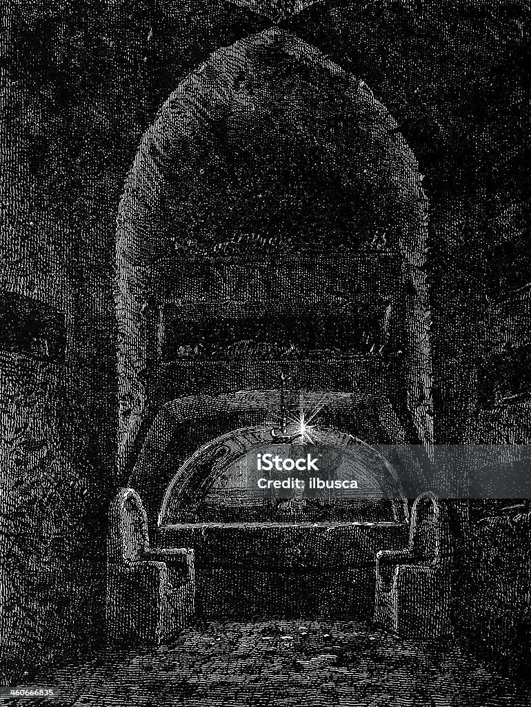 Катакомбы оформленный алтарь в Риме - Стоковые иллюстрации Алтарь роялти-фри