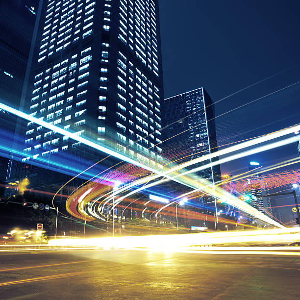 istock A blurred city skyline at night 460676121