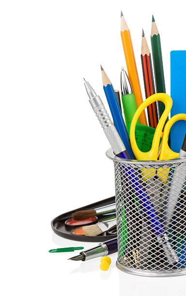 istock holder basket and office supplies 460679051