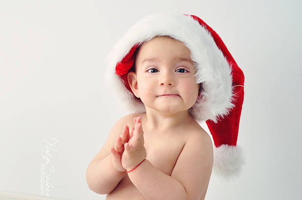 istock Cute Little Baby Christmas Time - Stock Image 460682485