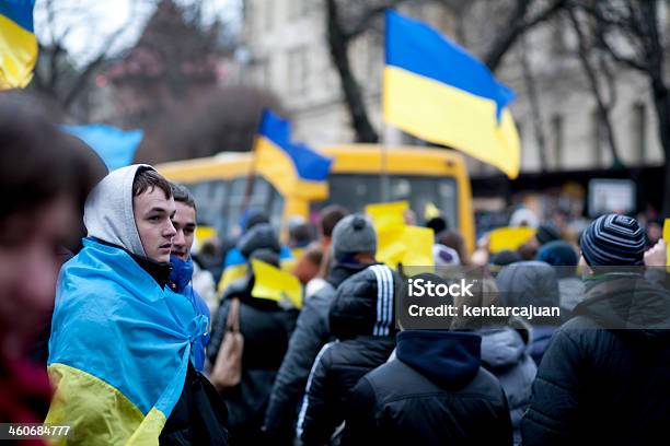 Ukrainian Youth Looking Pro Eu Rally Stock Photo - Download Image Now - Ukraine, Protest, People