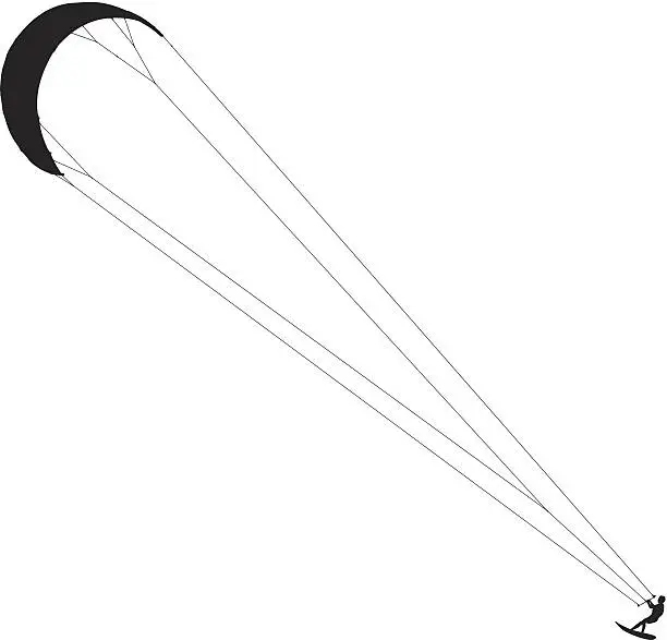 Vector illustration of Kitesurfer