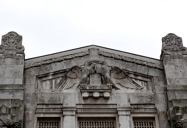 istock Eagle and other sculptures on Central station, Milan 460745173