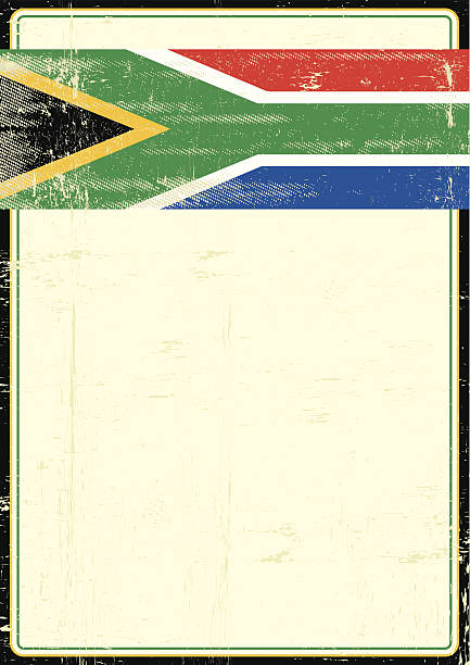 South Africa dirty poster A flag of South Africa on a poster background. apartheid sign stock illustrations