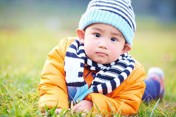 istock lovely little boy looking at camera on grassland 460762903