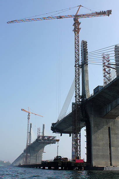 istock Buildings, Bridges, tower crane, construction, sea 460764915