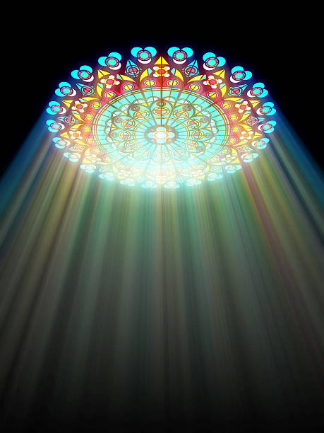 paradise light paradise light passes through the glass of church religious saint stock pictures, royalty-free photos & images