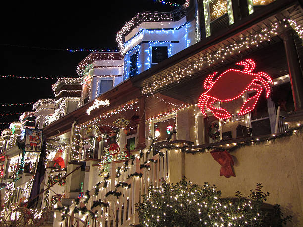 Christmas Spirit in Hampden Baltimore stock photo