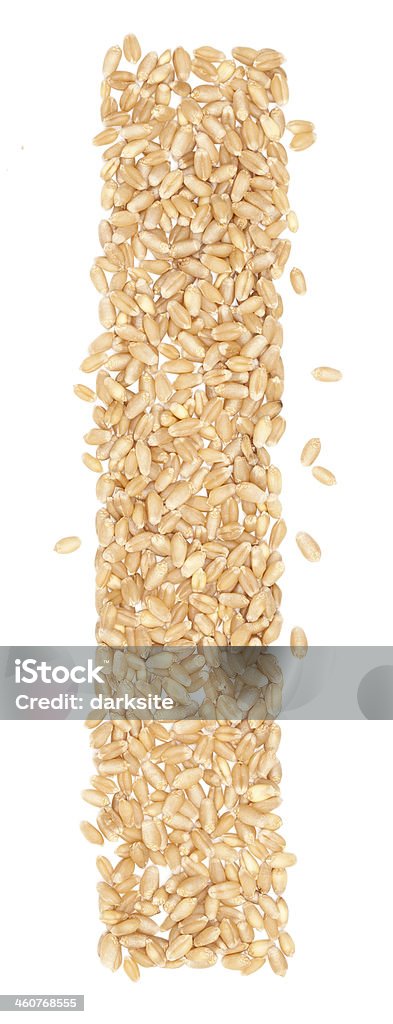 wheat berries l, Alphabet from dry wheat berries. Agriculture Stock Photo