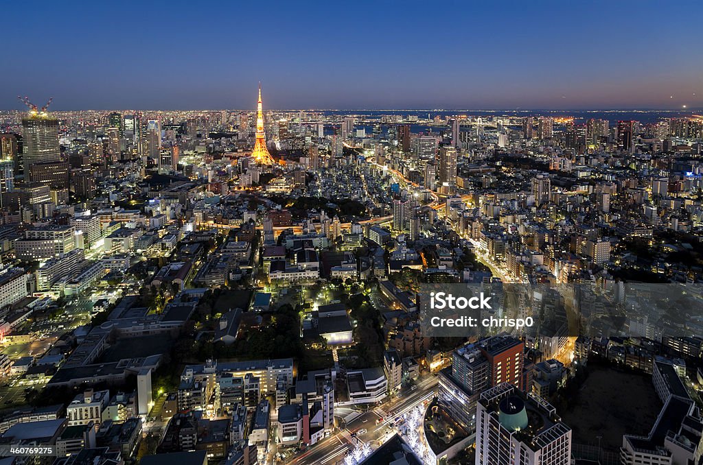 공중 뷰 토쿄발 at Dusk - 로열티 프리 0명 스톡 사진