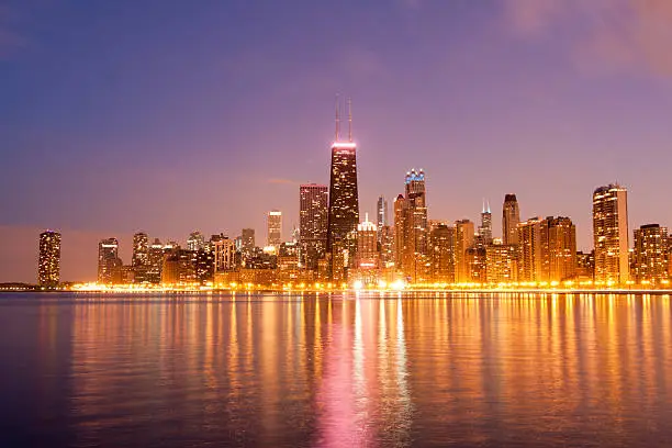 Photo of Chicago Skyline at Dusk