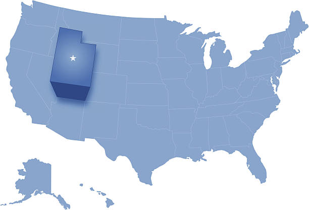 ilustrações de stock, clip art, desenhos animados e ícones de mapa da estados unidos, onde é retirado de utah - utah map state usa