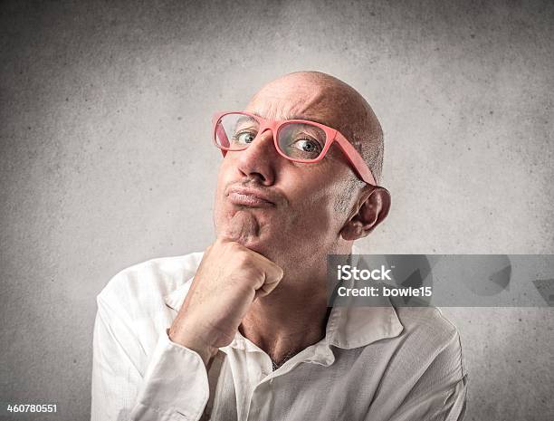 Thinking Man Stock Photo - Download Image Now - Adult, Adults Only, Completely Bald