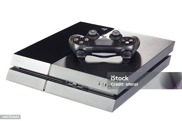 Playstation 4 Gaming Console With Controller Stock Photo - Download Image Now - Control, Playstation 4, Arts Culture and Entertainment
