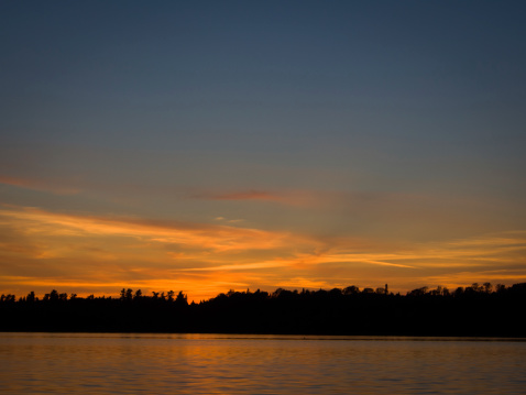 Sunset over a northern lake near Timmins, Ontario, Canada