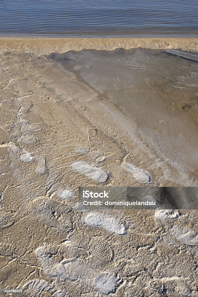 Salzige footprints - Lizenzfrei Fotografie Stock-Foto