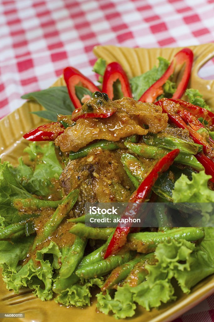 Stir, gebratener Fisch und curry-paste - Lizenzfrei Asien Stock-Foto