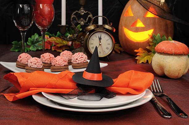 istock Napkin decorated witch hat for Halloween 460807119