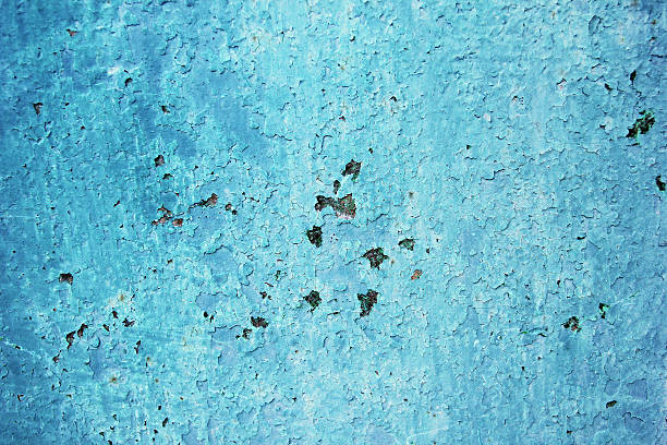 フレーク青グランジ背景 - paint peeling wall cracked ストックフォトと画像