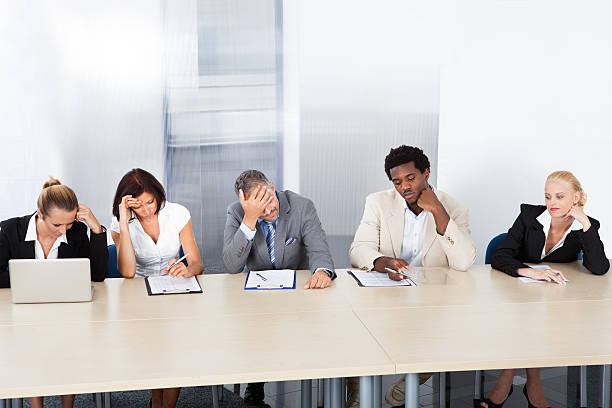 istock Frustrated Corporate Personnel Officers At Panel 460811097