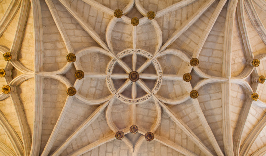 Toledo - Gothic ceiling of monastery San Juan de los Reyes or Monastery of Saint John of the Kings on March 8, 2013 in Toledo, Spain.