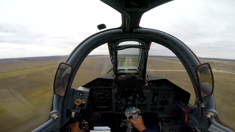 Training flight attack aircraft SU-25. Filming from the cockpit.