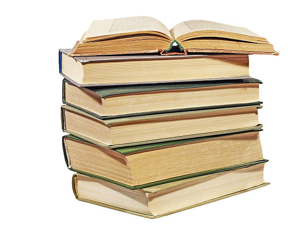 istock Pile of old books.Isolated. 460817489