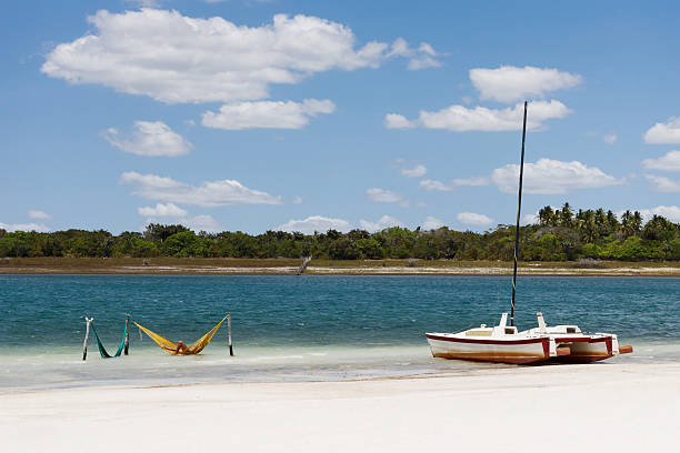 istock Hammocks and boat at Jericoacoara, Brazil 460817493