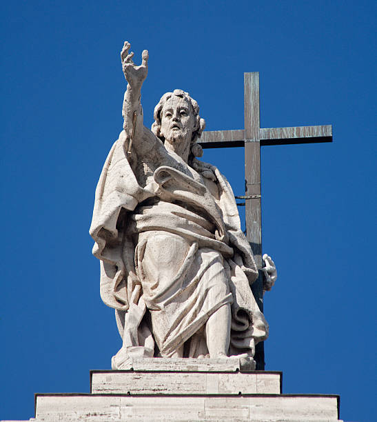 istock Rome - Christ statue from summit of Lateran basilica 460817839