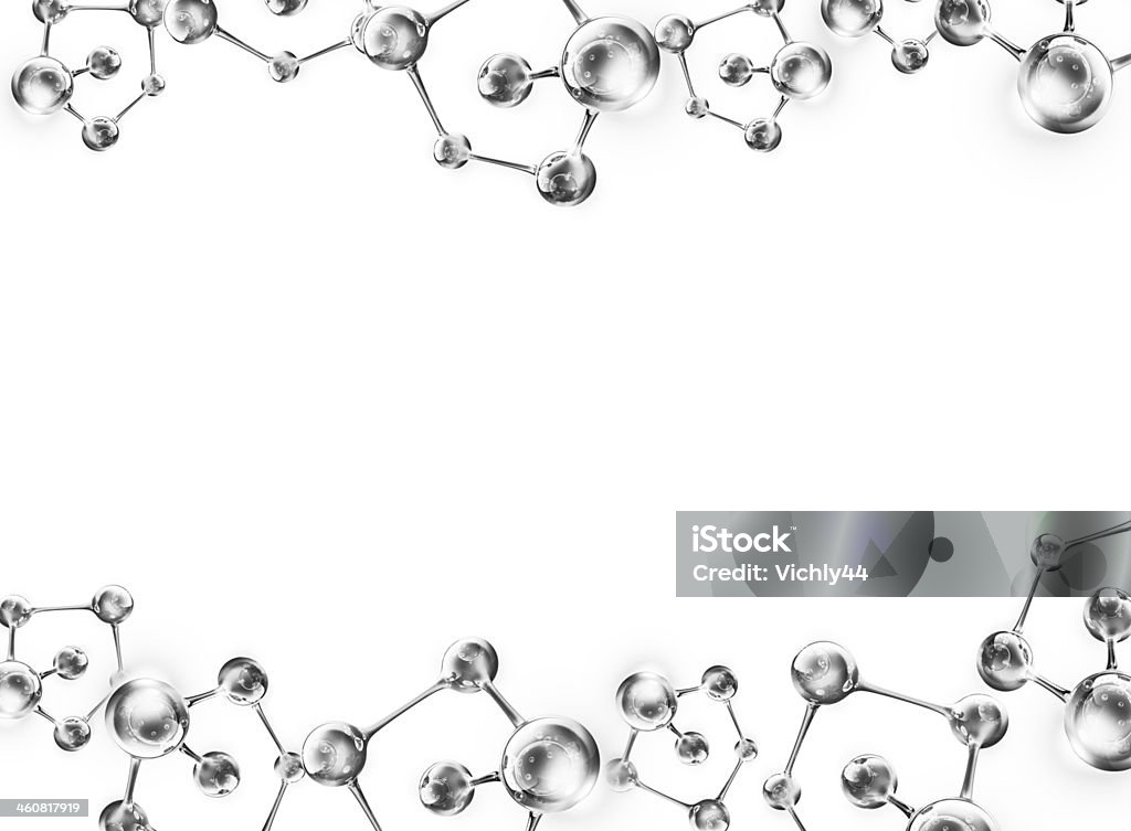 Silver DNA Helix Molecular Silver DNA Helix Molecular Background Atom Stock Photo