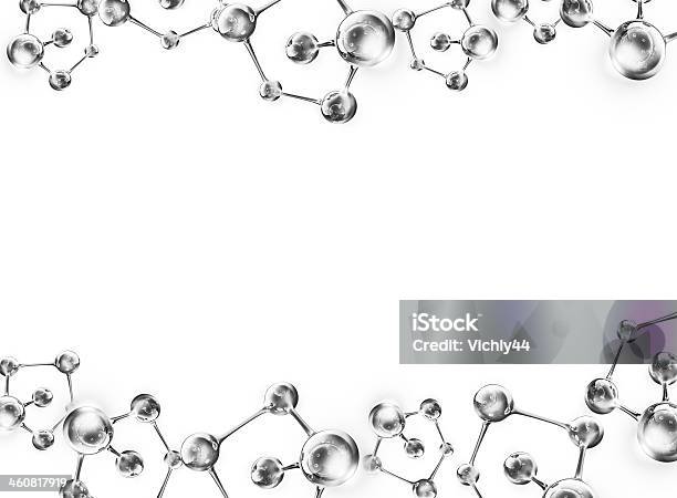 Silver Dna Helix Molecular Stock Photo - Download Image Now - Atom, Biology, Chemical