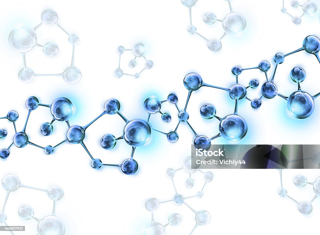 Blue DNA Helix Molecular Blue DNA Helix Molecular Background Atom Stock Photo