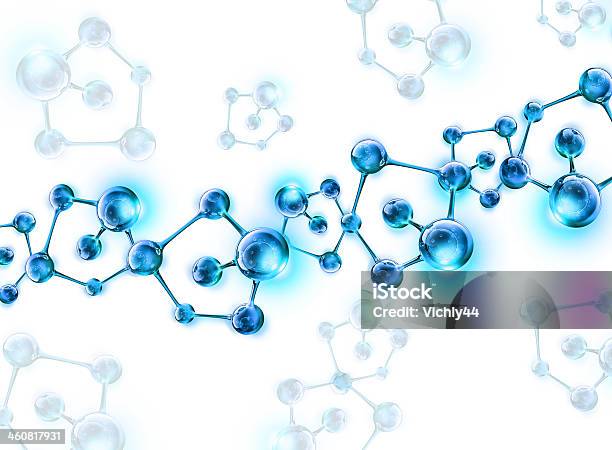 Blue Dna Helix Molecular Stock Photo - Download Image Now - Atom, Biology, Chemical