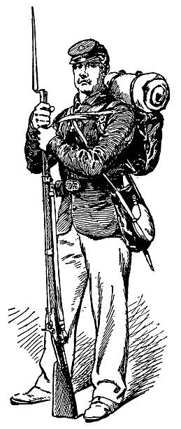 żołnierz unii - civil war stock illustrations